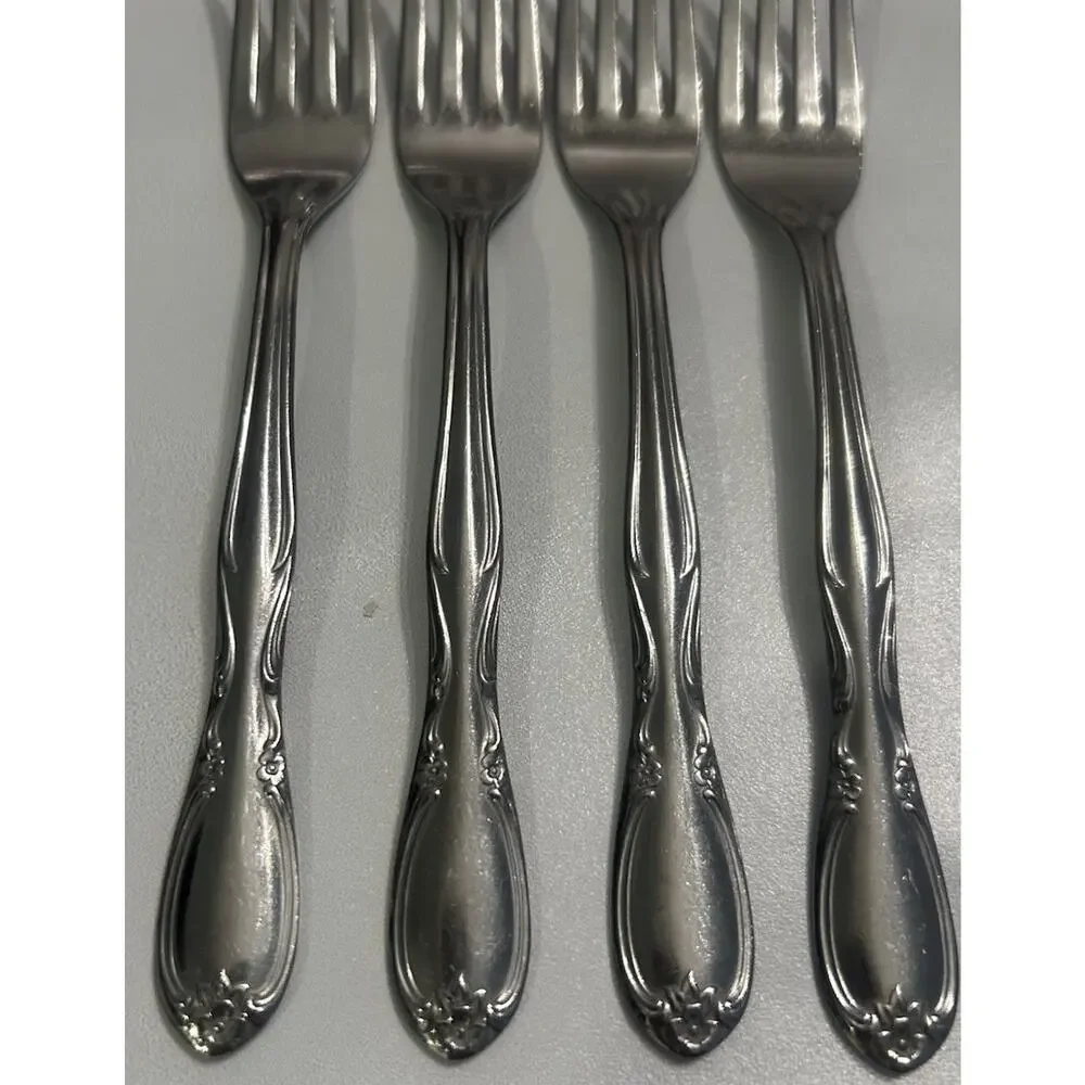 Vtg Superior International Chapel Hill Flatware Set of 4 Dinner Forks 7” USA